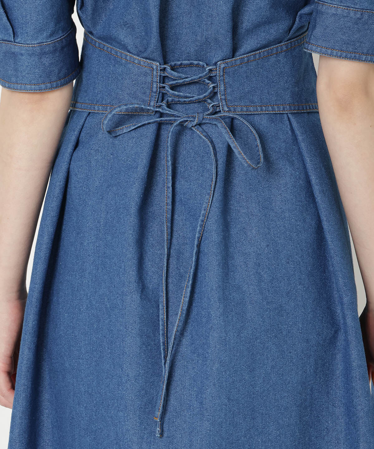 REDYAZEL「デニムポケットパワショルロングワンピース」|ワンピース|
