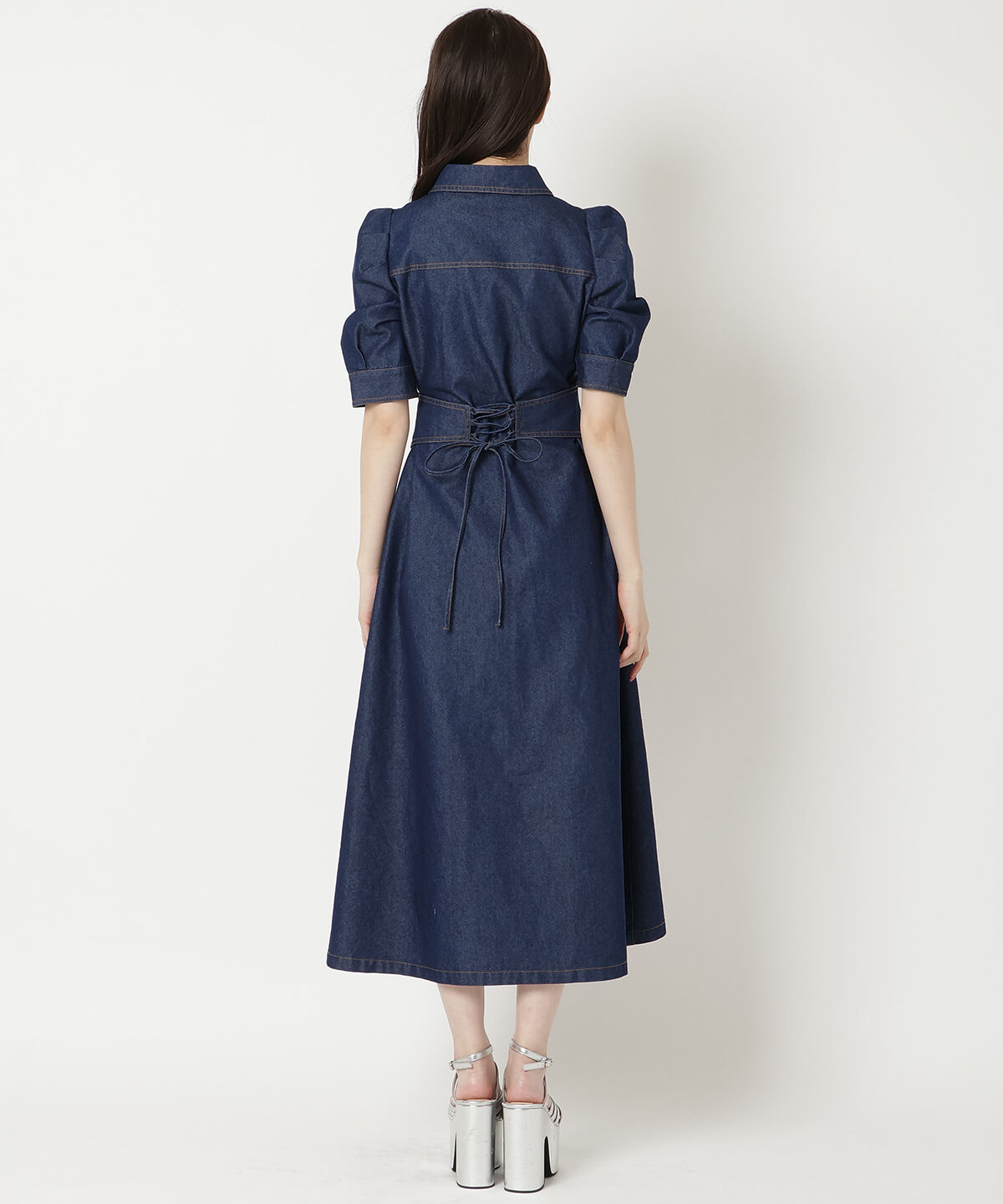 REDYAZEL「デニムポケットパワショルロングワンピース」|ワンピース|
