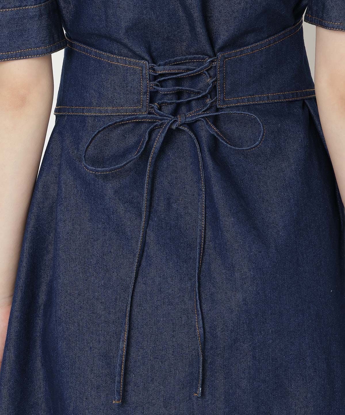 REDYAZEL「デニムポケットパワショルロングワンピース」|ワンピース|