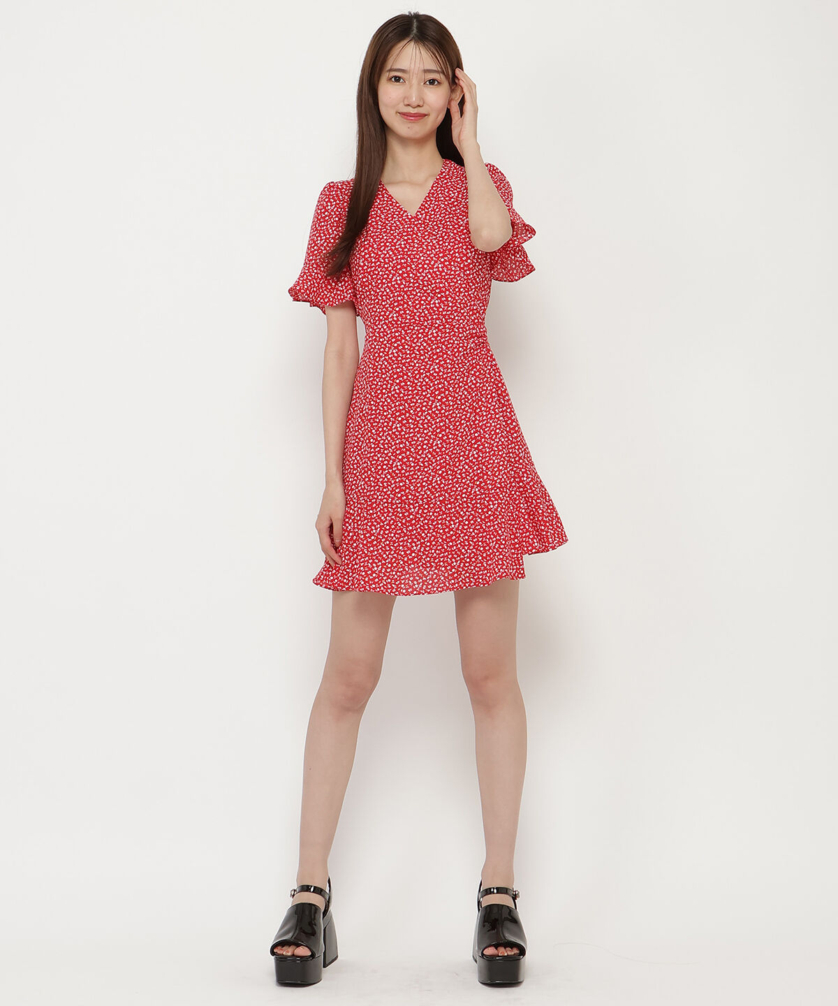 REDYAZEL「カシュクールフリルミニワンピース」|ワンピース|