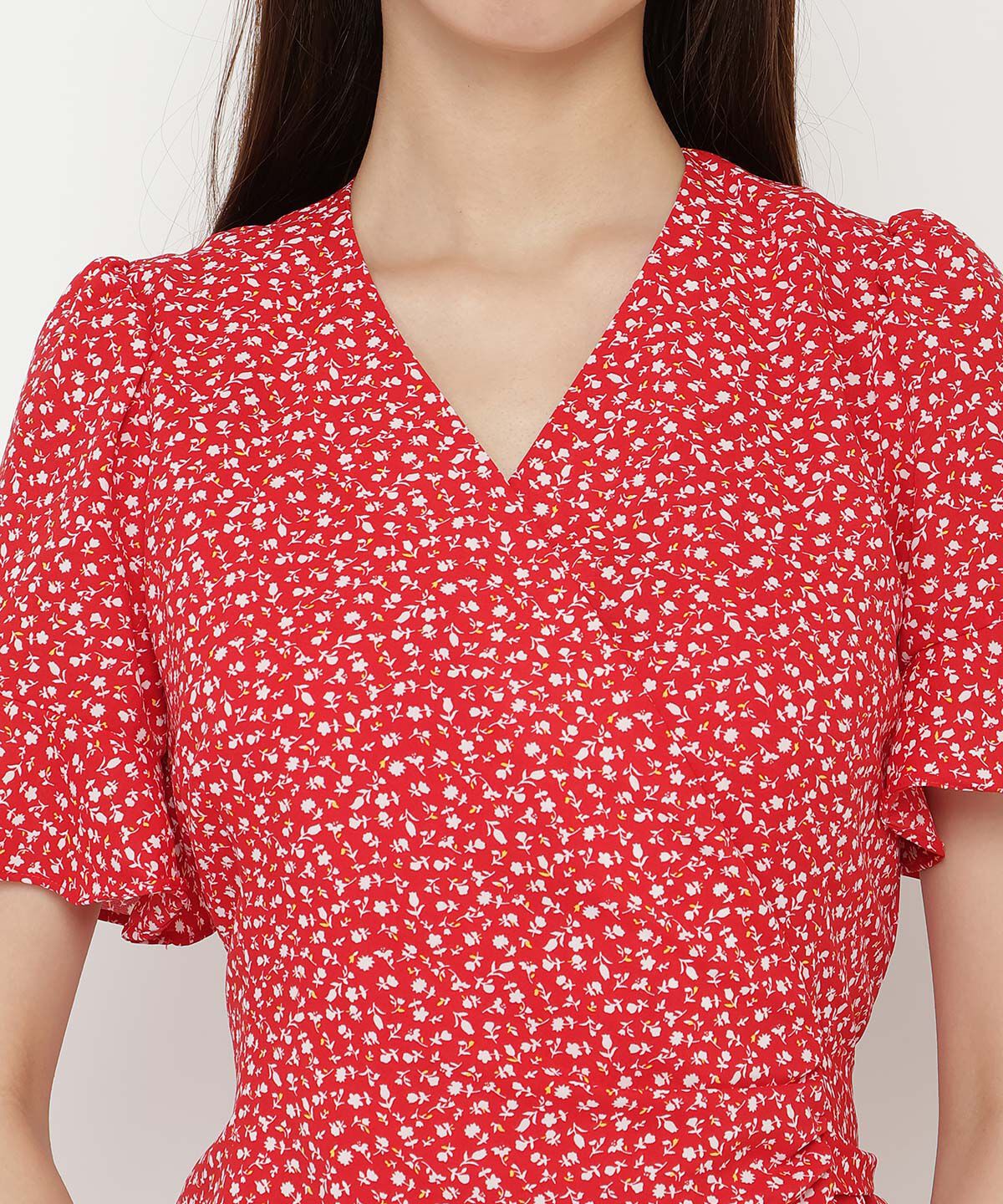 REDYAZEL「カシュクールフリルミニワンピース」|ワンピース|