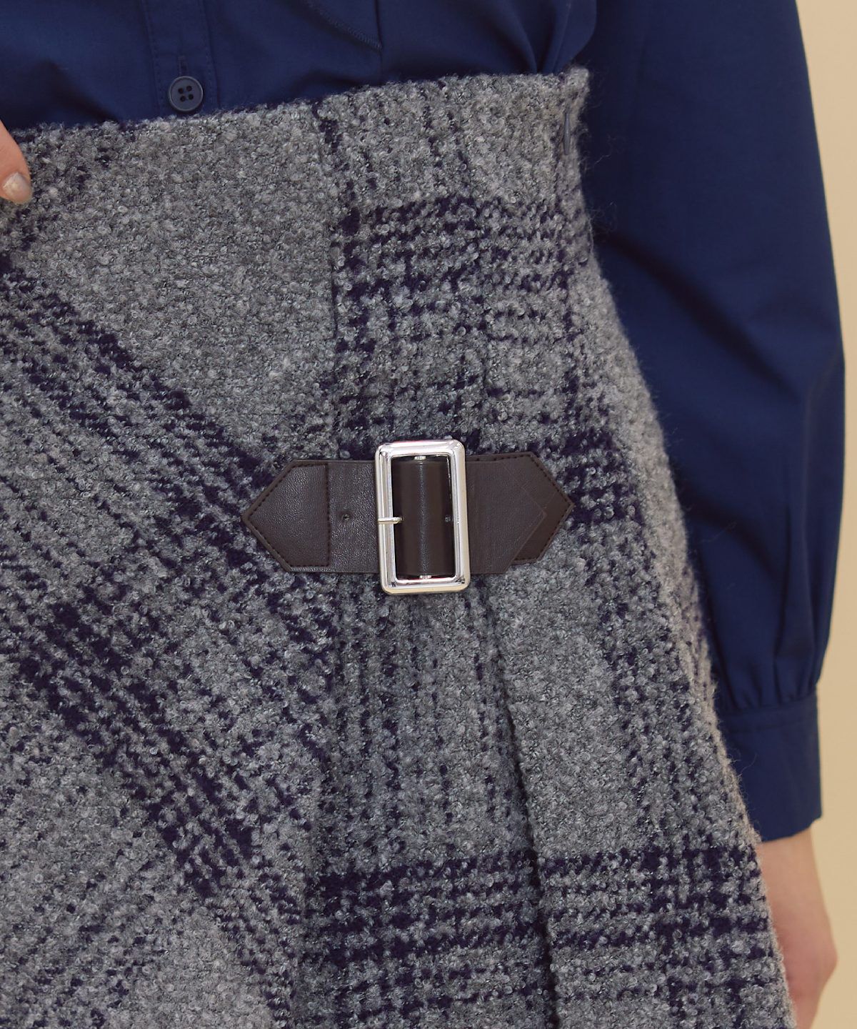 REDYAZEL「ブークレチェックミニスカート」|フレア|