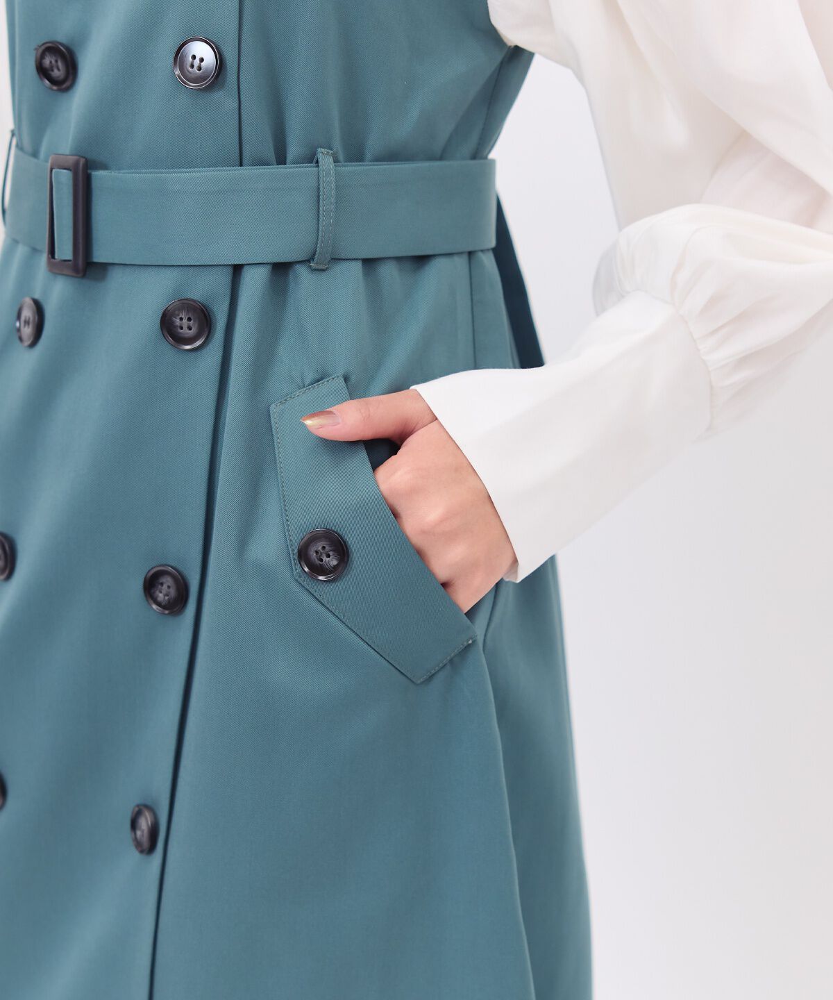 REDYAZEL「シャツレイヤードベアワンピース」|ワンピース|