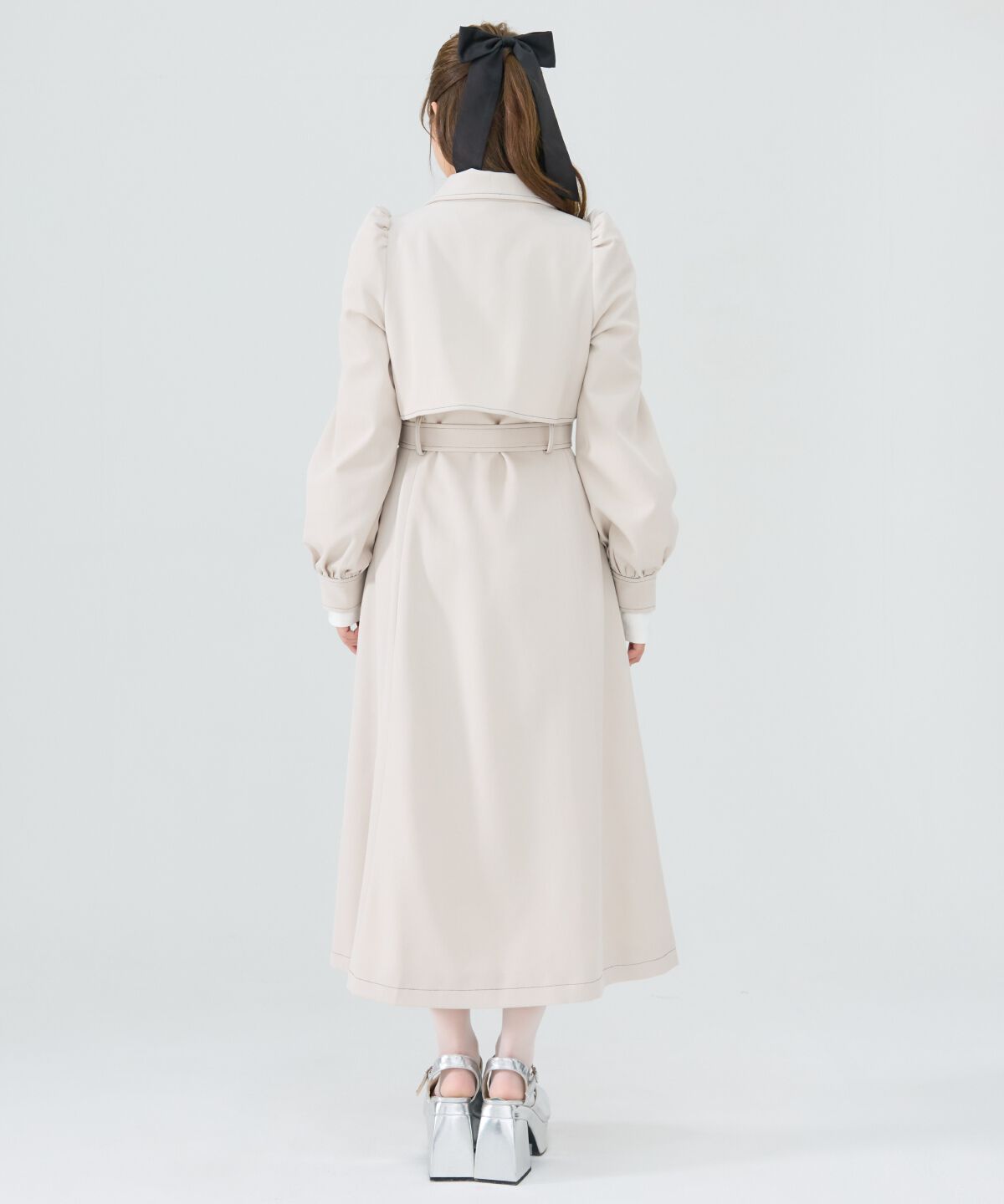 REDYAZEL「パフスリーブロングトレンチコート」|トレンチコート|