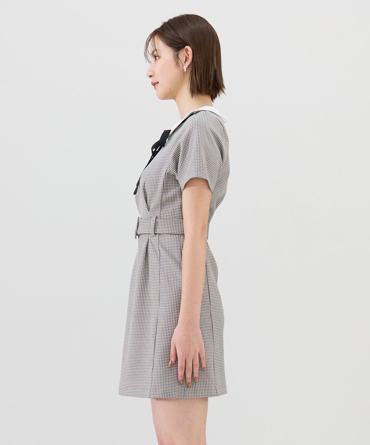 REDYAZEL「ギンガムチェック襟つきミニワンピース」|ワンピース|