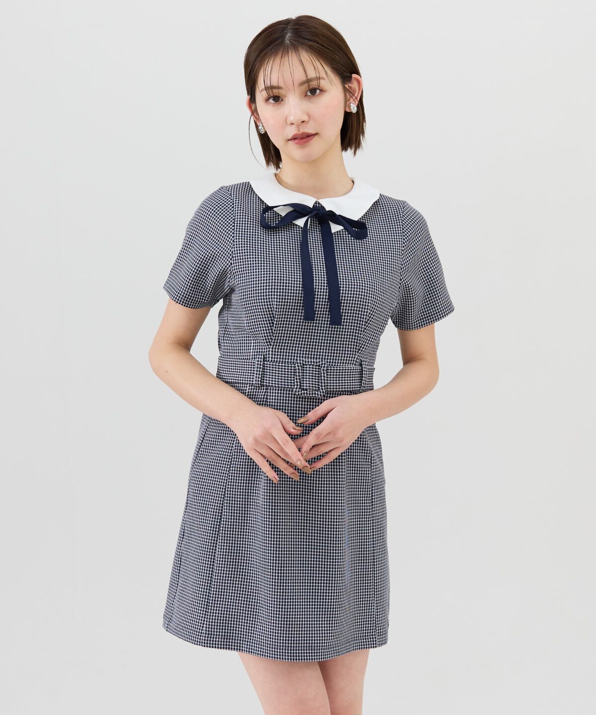 REDYAZEL「ギンガムチェック襟つきミニワンピース」|ワンピース|