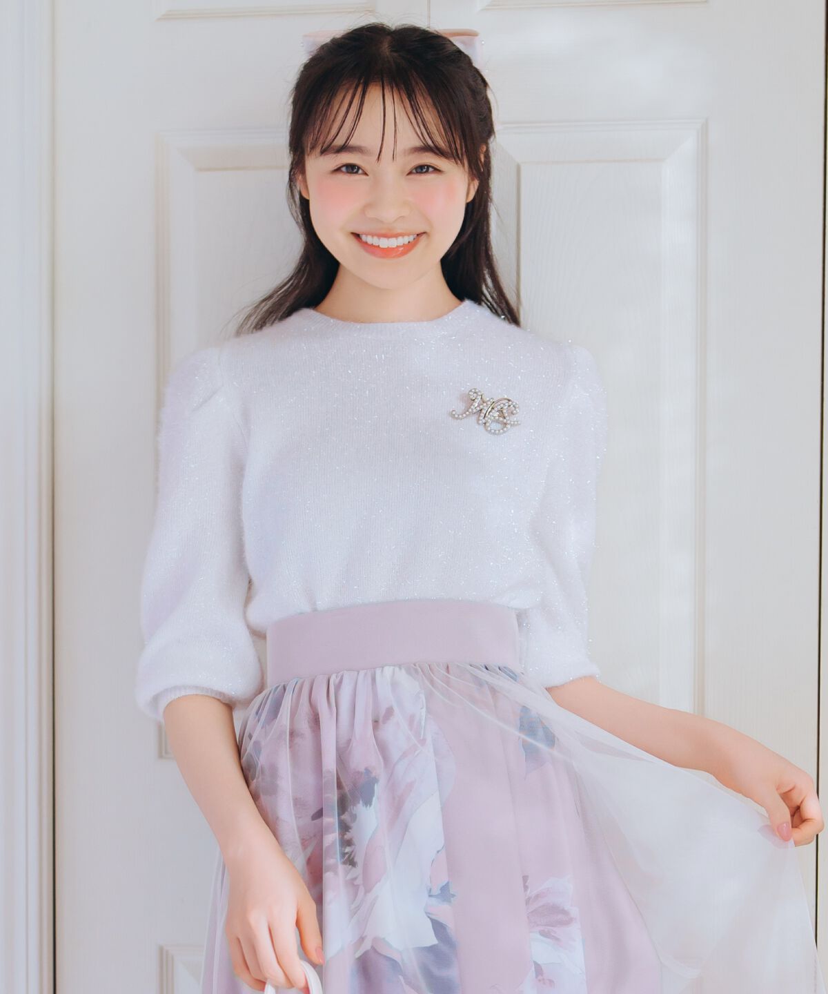 WILLSELECTION「キラキラパフ袖プルオーバー」|ニット・セーター|