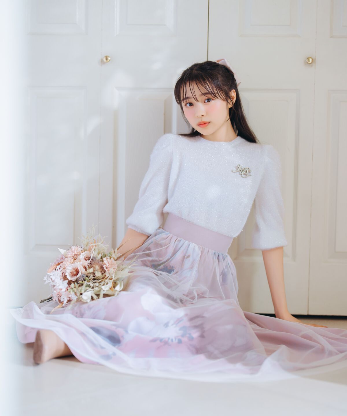 WILLSELECTION「キラキラパフ袖プルオーバー」|ニット・セーター|