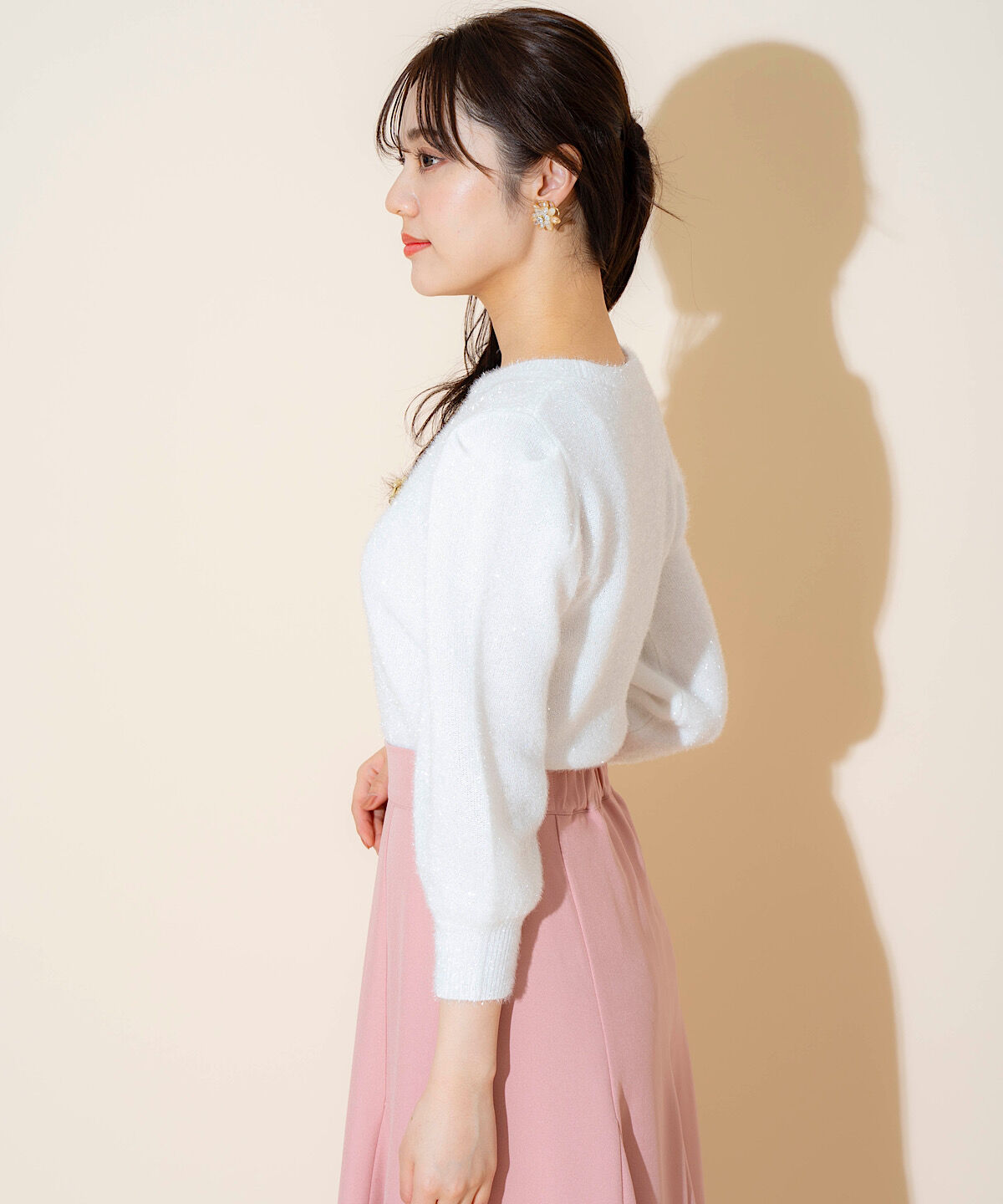 WILLSELECTION「キラキラパフ袖プルオーバー」|ニット・セーター|