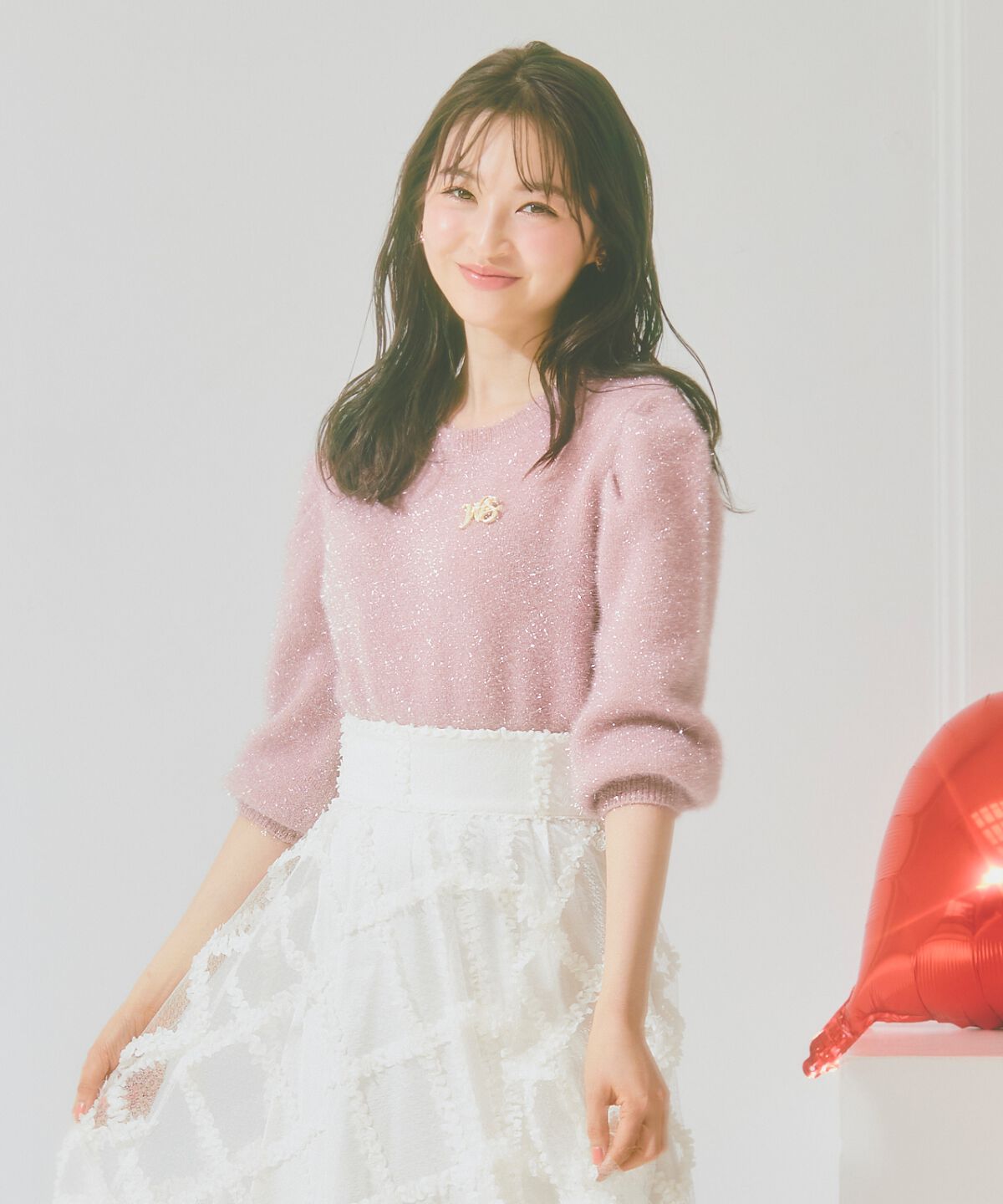 WILLSELECTION「キラキラパフ袖プルオーバー」|ニット・セーター|