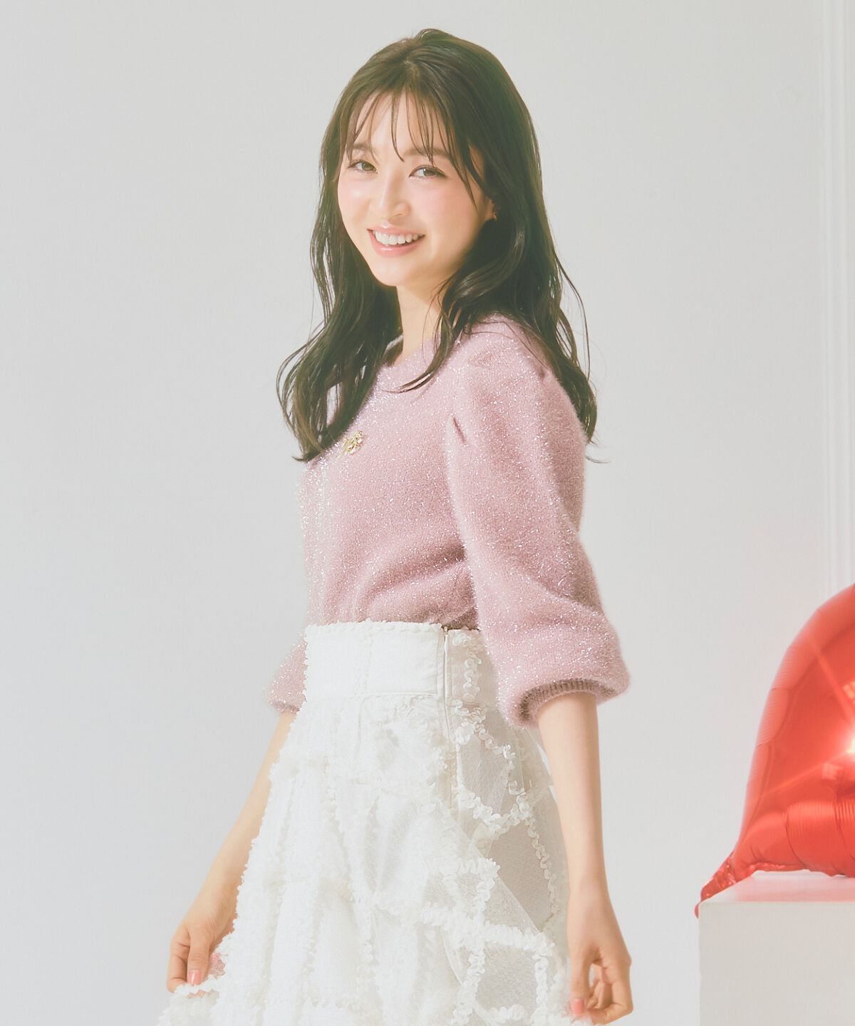 WILLSELECTION「キラキラパフ袖プルオーバー」|ニット・セーター|