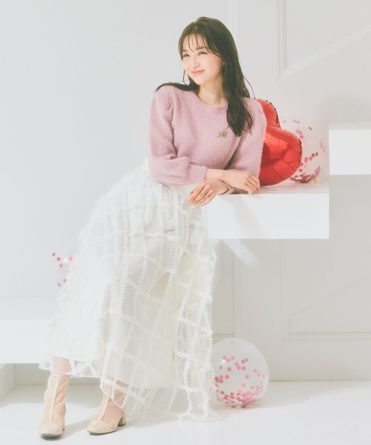 WILLSELECTION「キラキラパフ袖プルオーバー」|ニット・セーター|