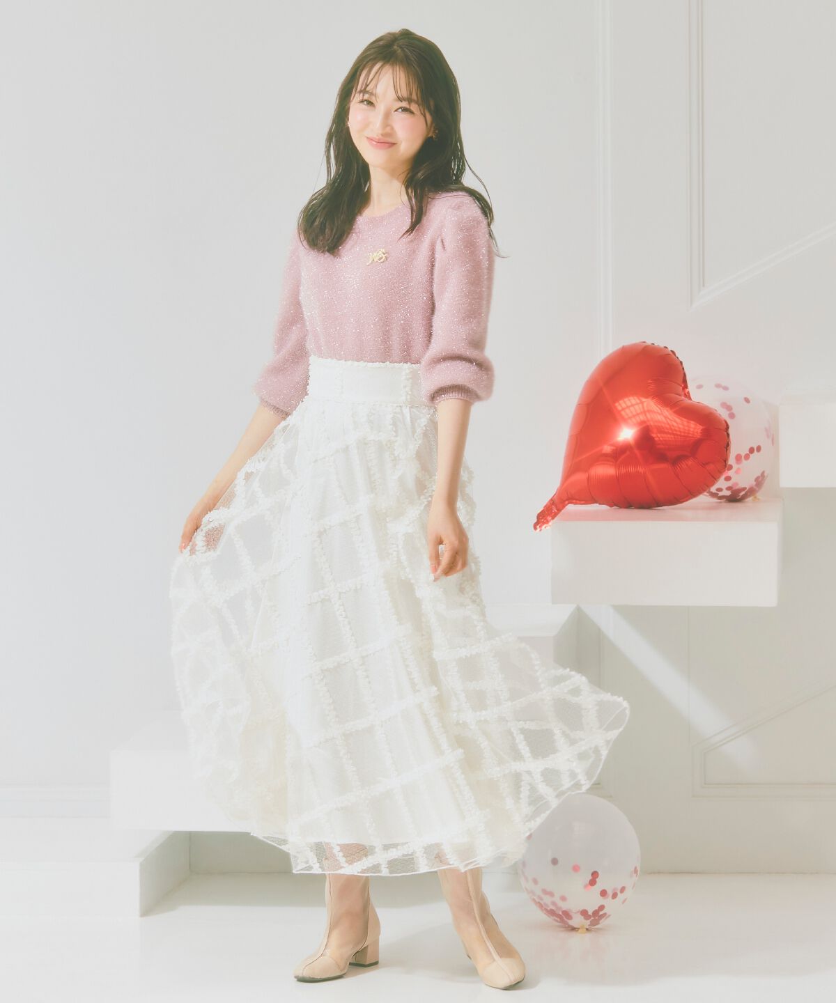 WILLSELECTION「キラキラパフ袖プルオーバー」|ニット・セーター|