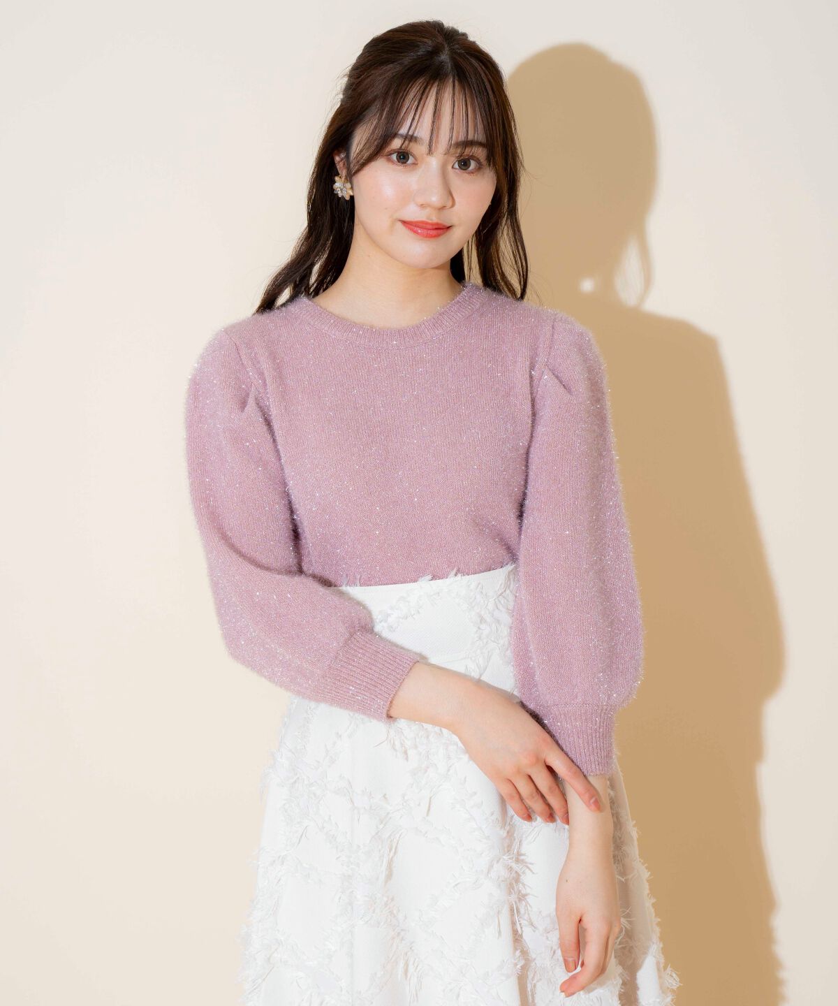 WILLSELECTION「キラキラパフ袖プルオーバー」|ニット・セーター|