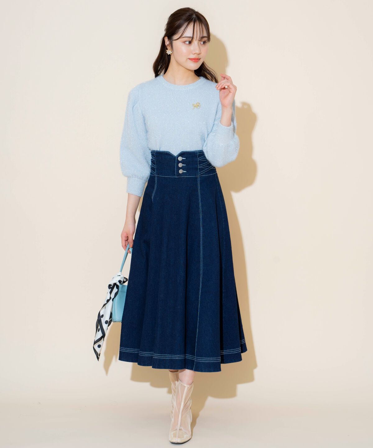 WILLSELECTION「キラキラパフ袖プルオーバー」|ニット・セーター|