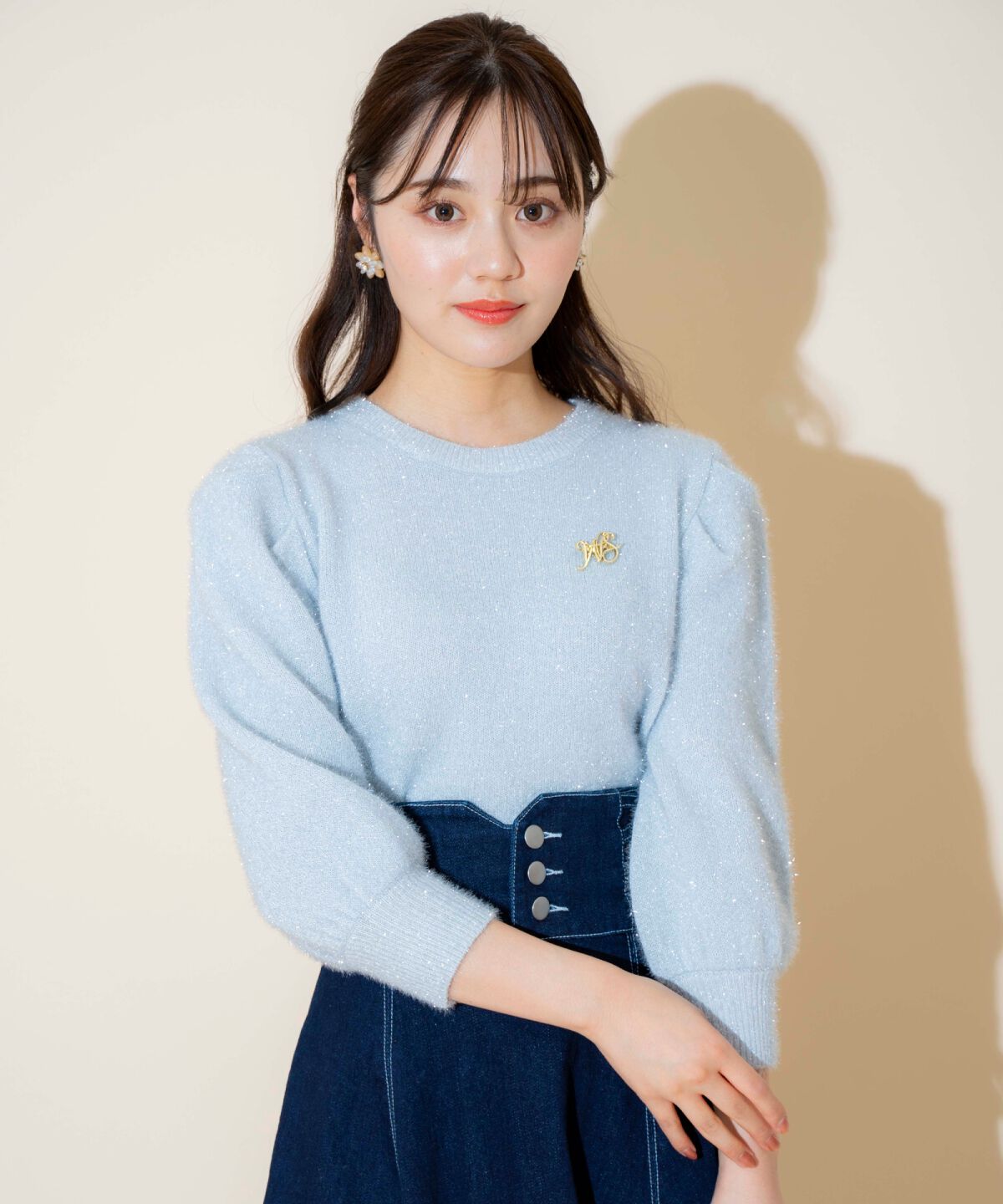 WILLSELECTION「キラキラパフ袖プルオーバー」|ニット・セーター|