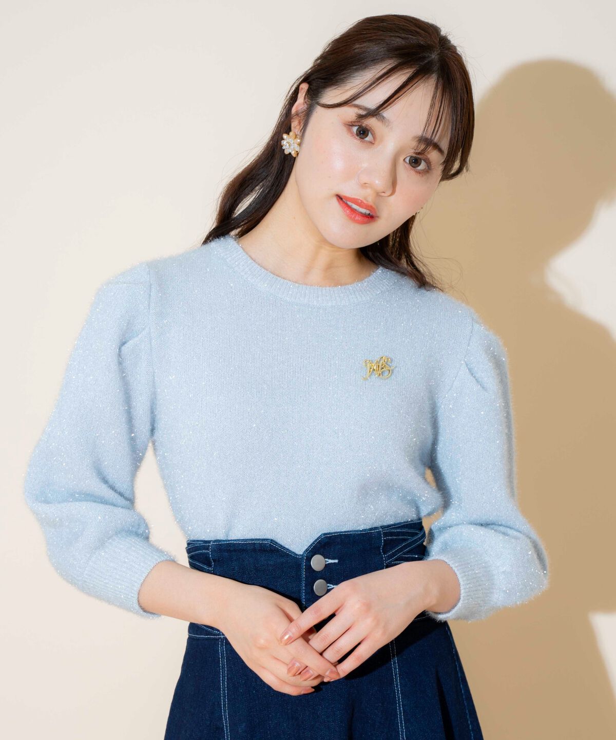 WILLSELECTION「キラキラパフ袖プルオーバー」|ニット・セーター|