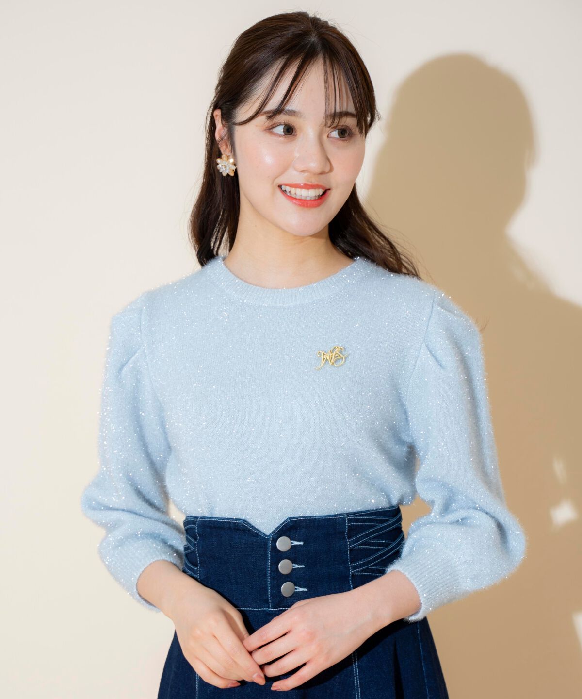 WILLSELECTION「キラキラパフ袖プルオーバー」|ニット・セーター|