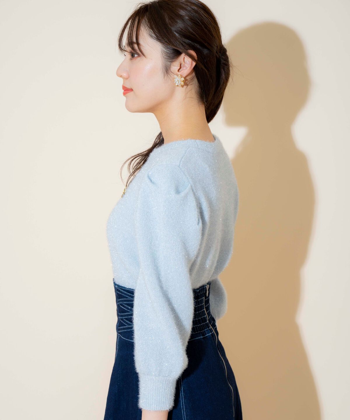 WILLSELECTION「キラキラパフ袖プルオーバー」|ニット・セーター|