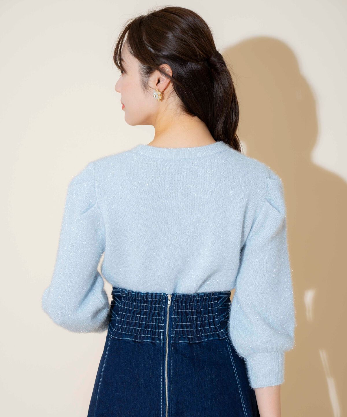 WILLSELECTION「キラキラパフ袖プルオーバー」|ニット・セーター|