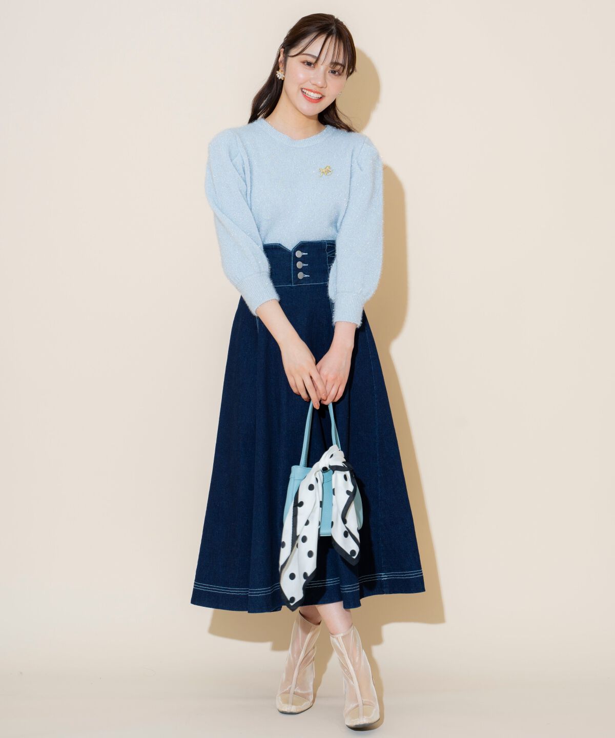 WILLSELECTION「キラキラパフ袖プルオーバー」|ニット・セーター|