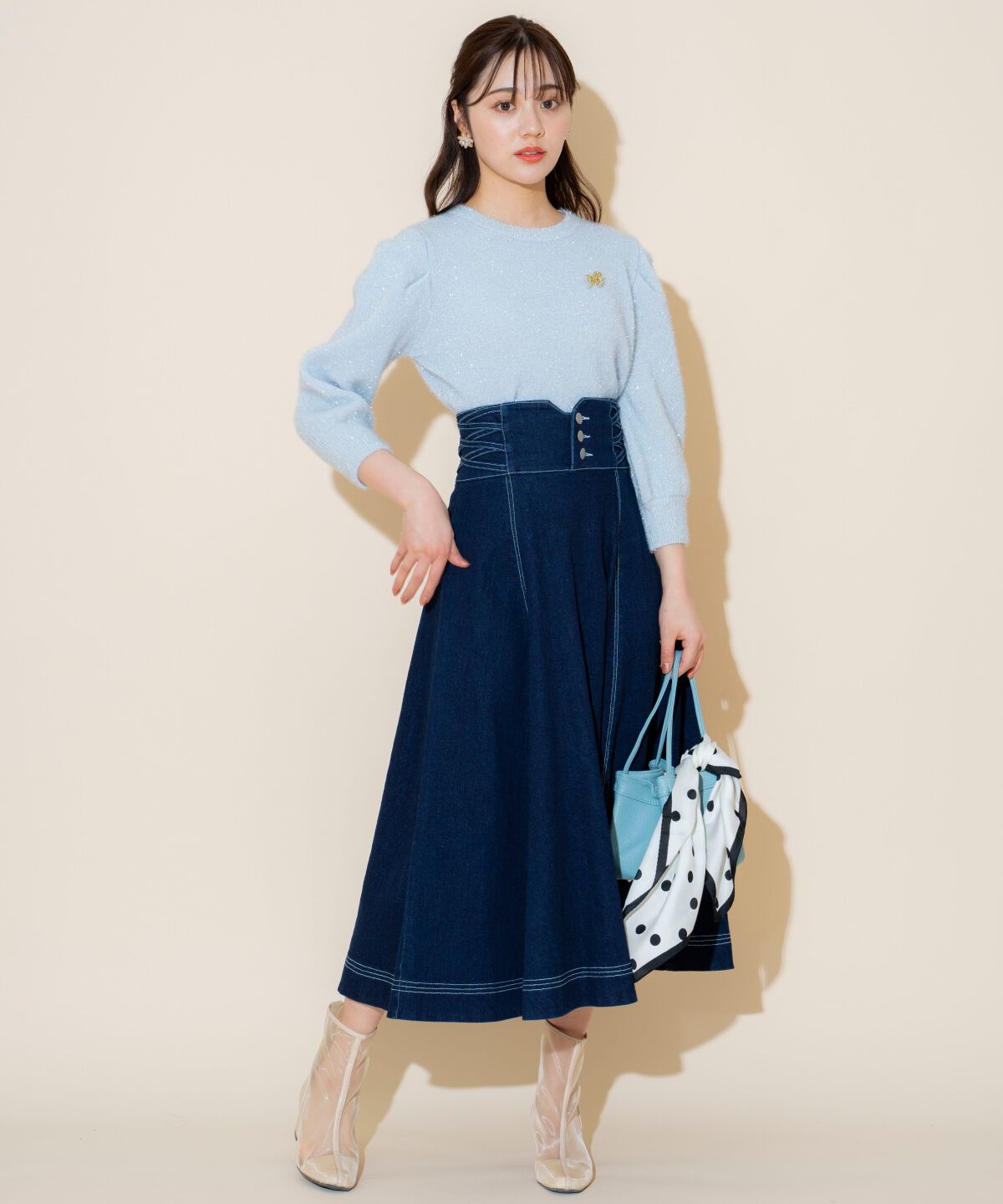 WILLSELECTION「キラキラパフ袖プルオーバー」|ニット・セーター|