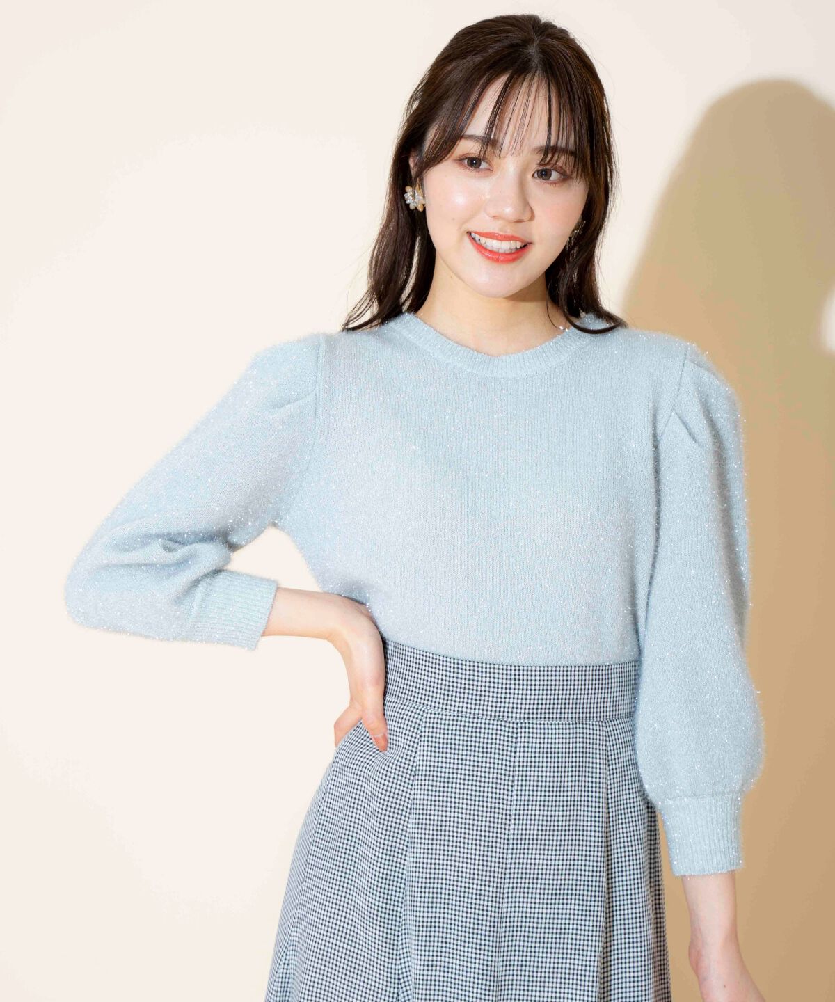 WILLSELECTION「キラキラパフ袖プルオーバー」|ニット・セーター|