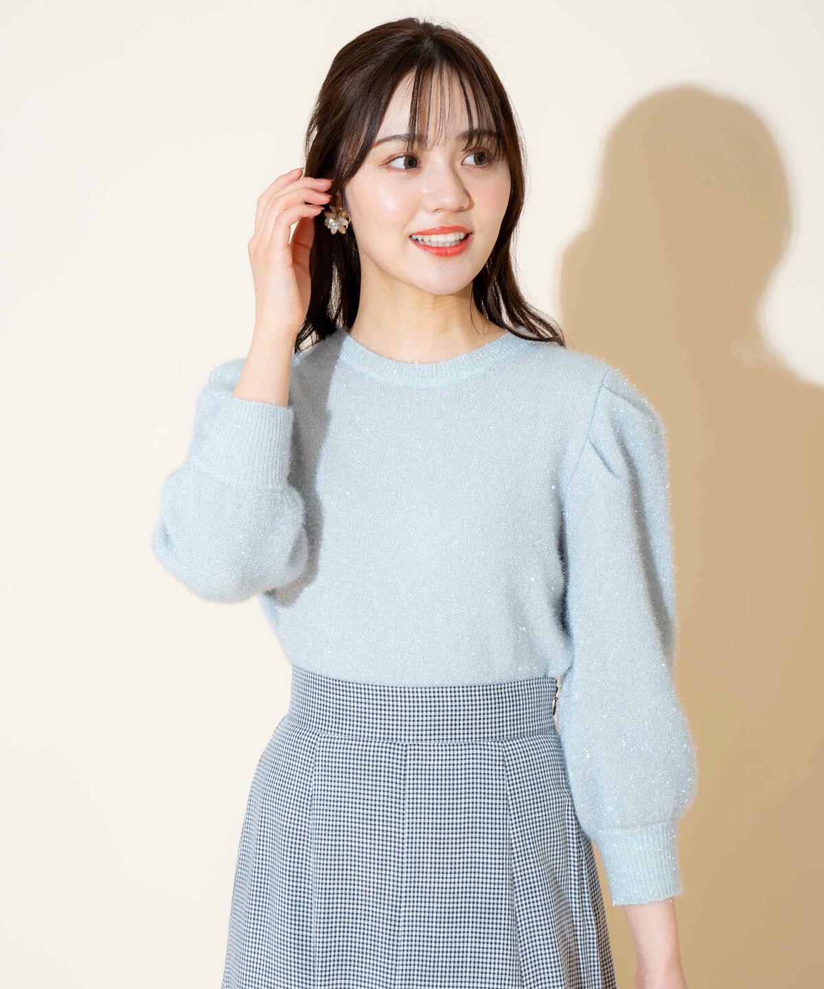 WILLSELECTION「キラキラパフ袖プルオーバー」|ニット・セーター|