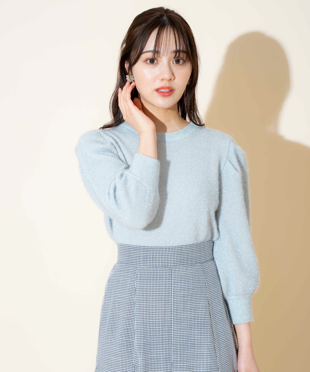 WILLSELECTION「キラキラパフ袖プルオーバー」|ニット・セーター|