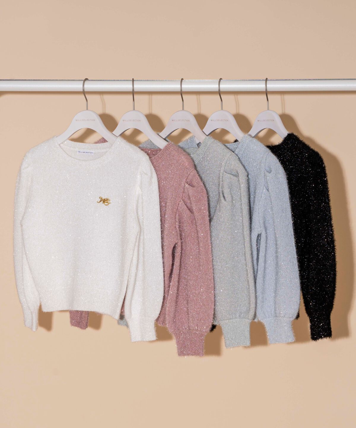 WILLSELECTION「キラキラパフ袖プルオーバー」|ニット・セーター|