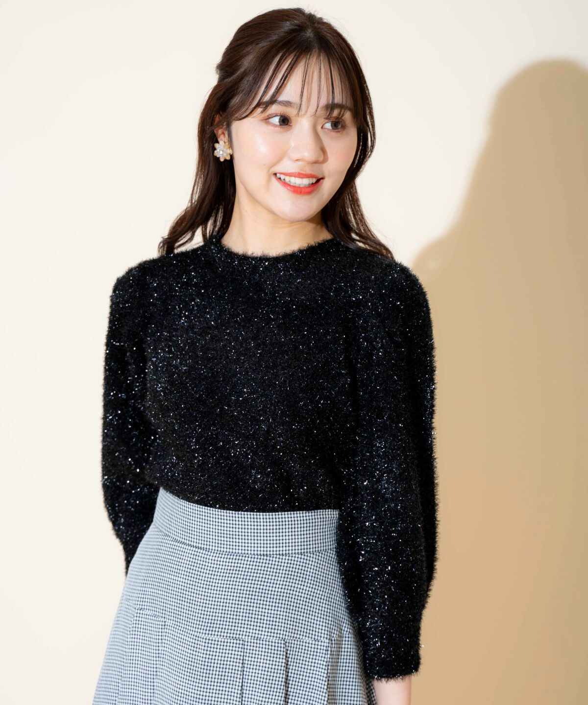 WILLSELECTION「キラキラパフ袖プルオーバー」|ニット・セーター|