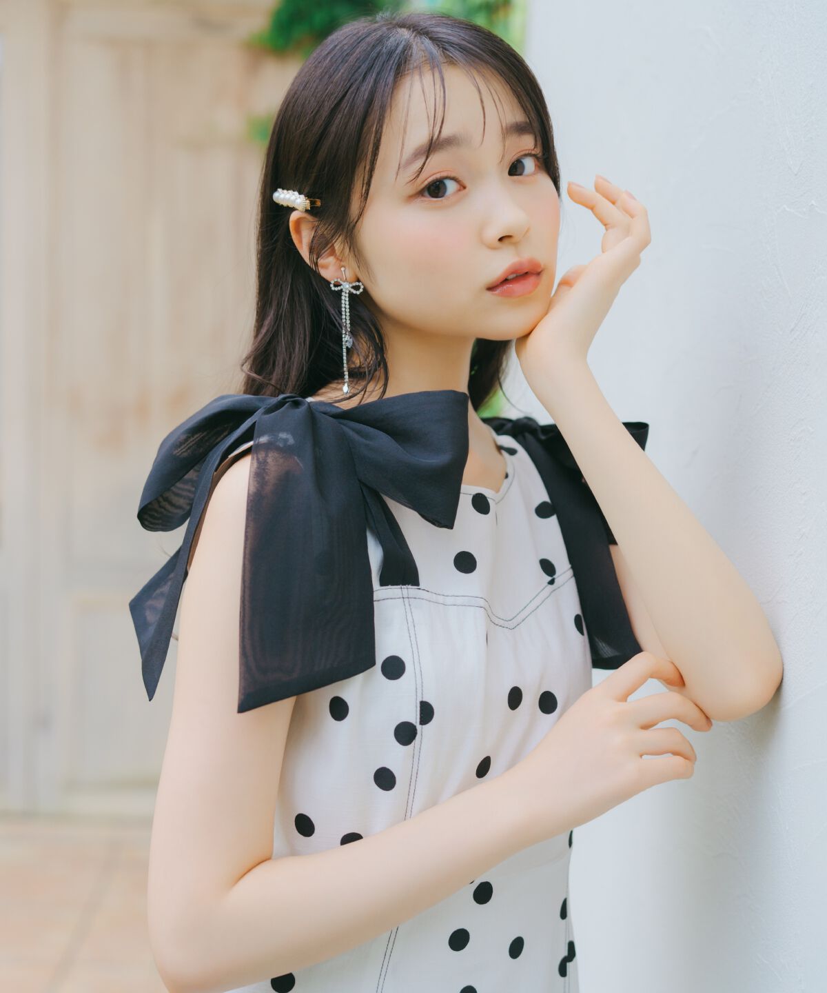 WILLSELECTION「ショルダーリボンノースリーブワンピース」|ワンピース|