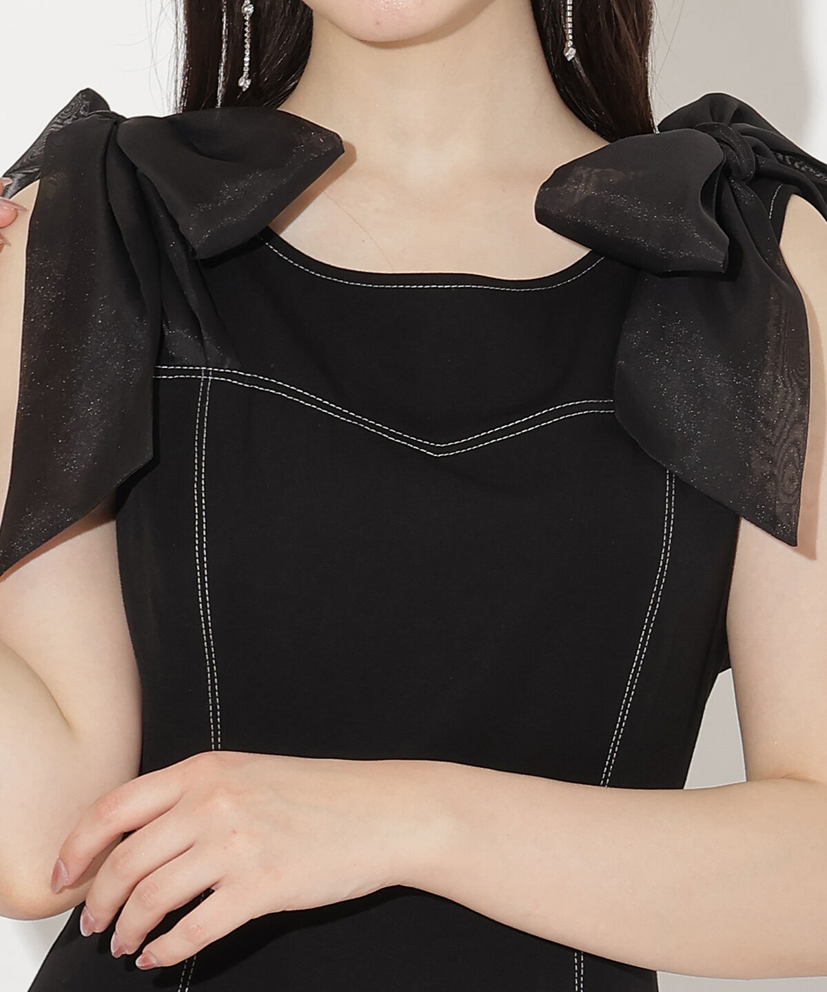 WILLSELECTION「ショルダーリボンノースリーブワンピース」|ワンピース|