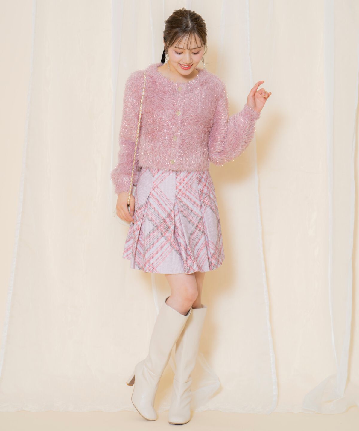 WILLSELECTION「シャギーラメカーディガン」|カーディガン|