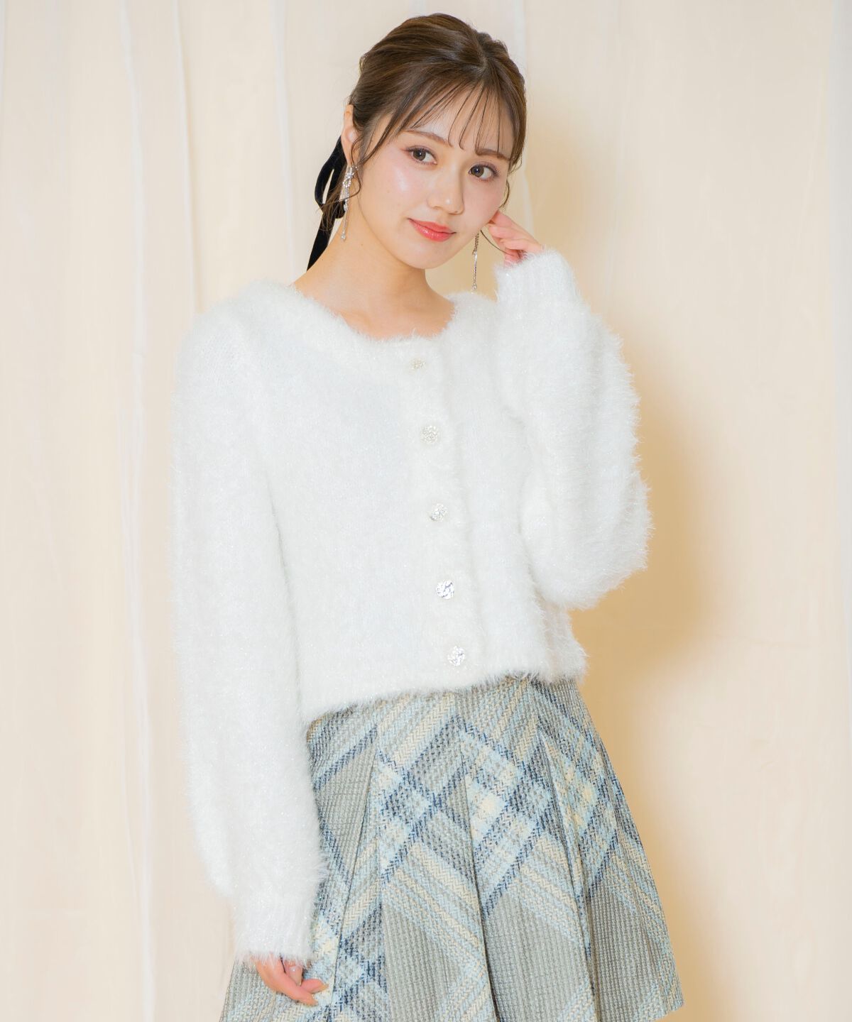 WILLSELECTION「シャギーラメカーディガン」|カーディガン|