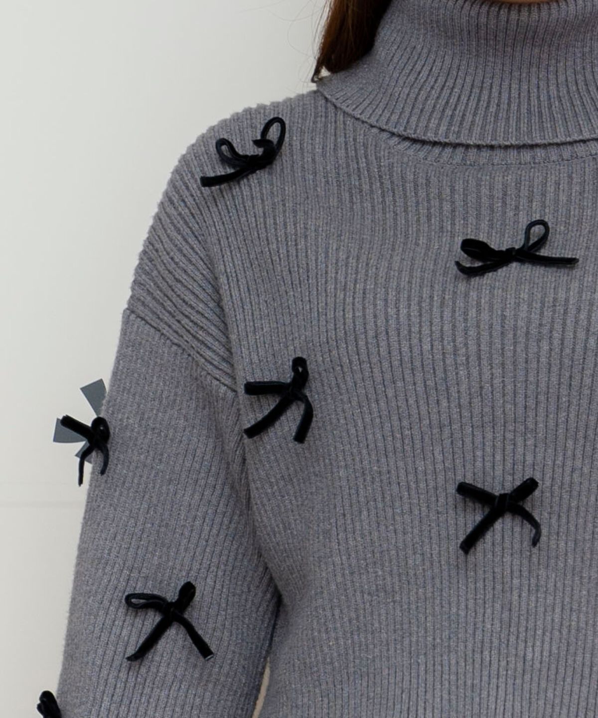 WILLSELECTION「リボンクロップドオフタートルニット」|ニット・セーター|