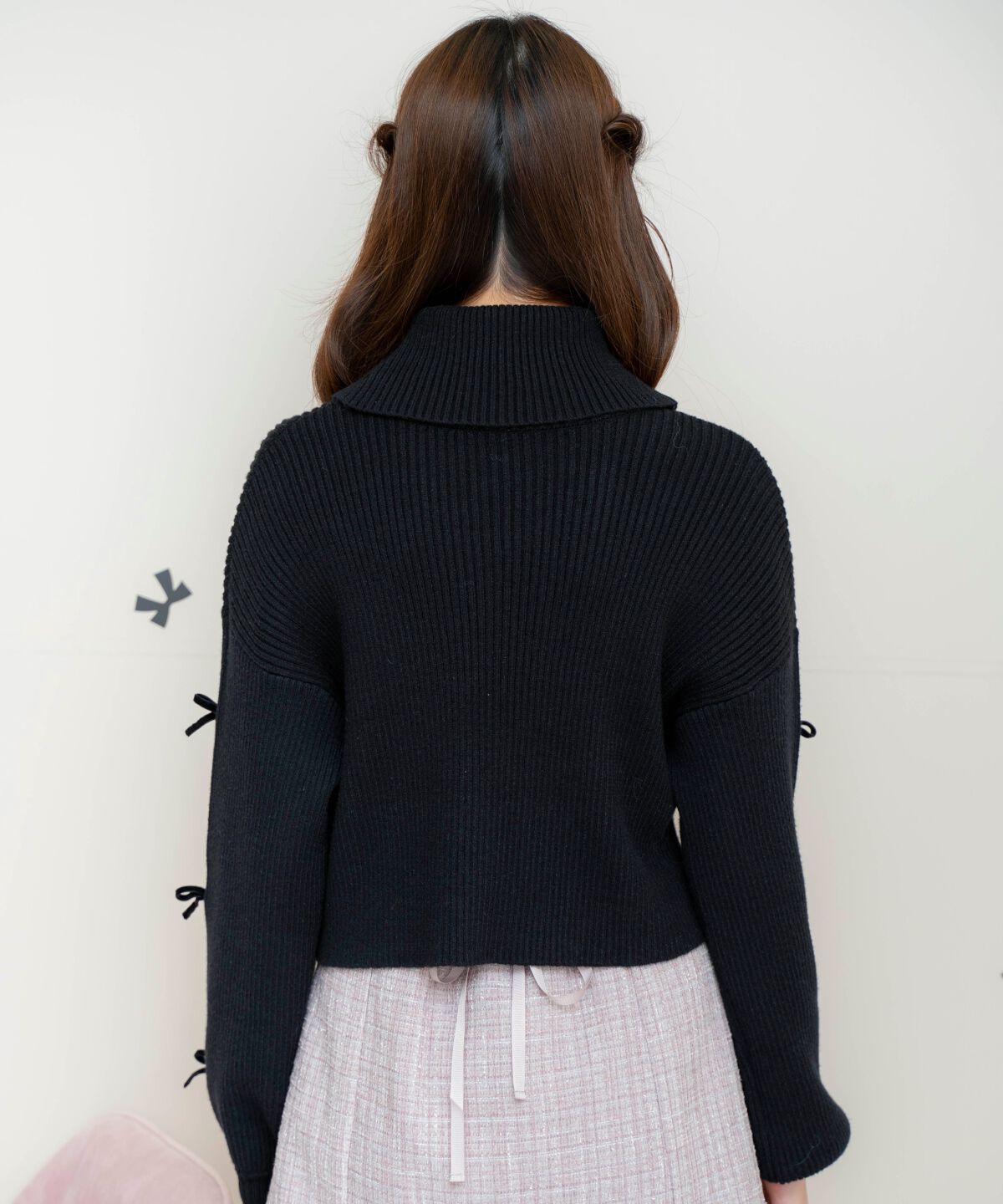 WILLSELECTION「リボンクロップドオフタートルニット」|ニット・セーター|