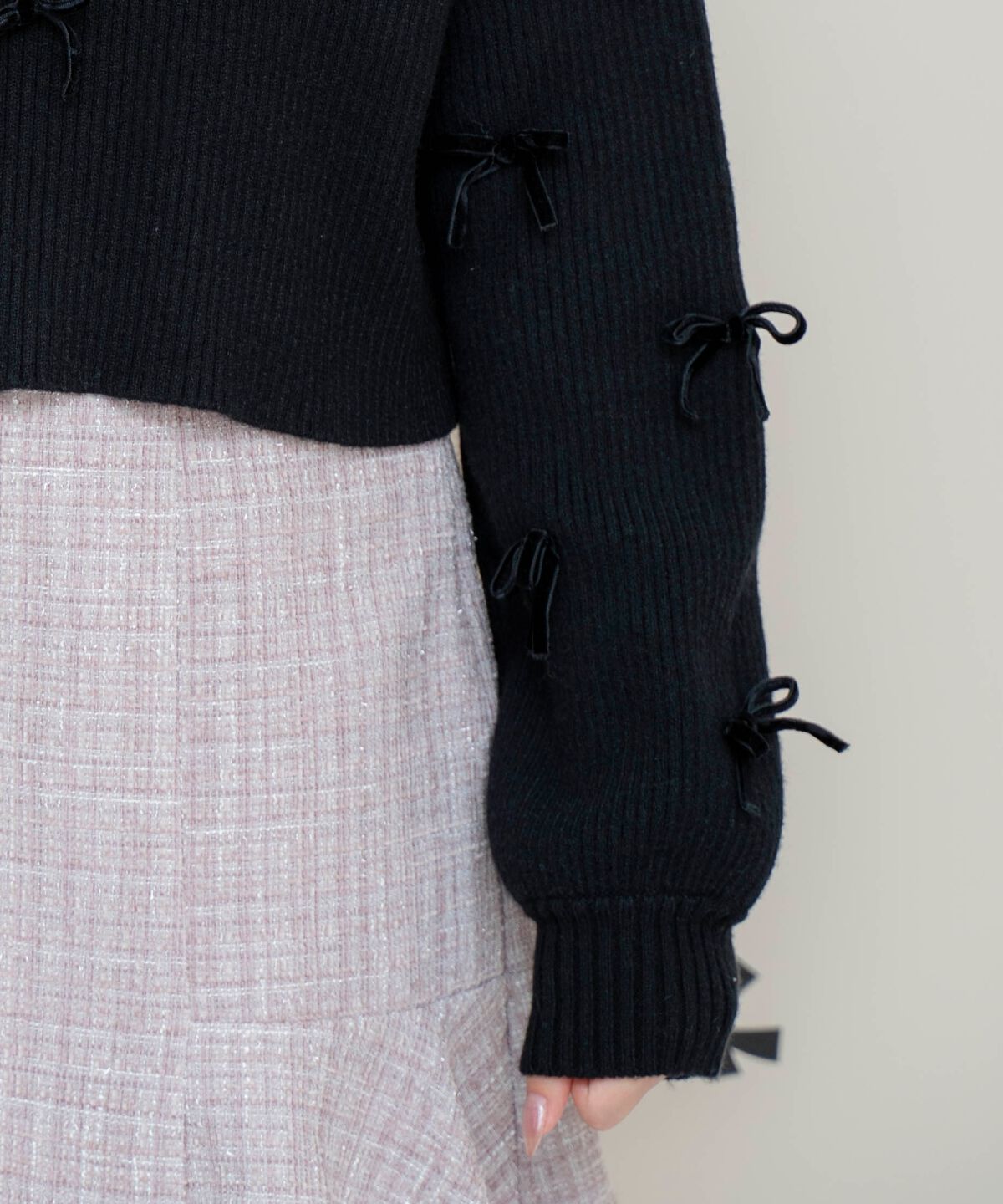 WILLSELECTION「リボンクロップドオフタートルニット」|ニット・セーター|