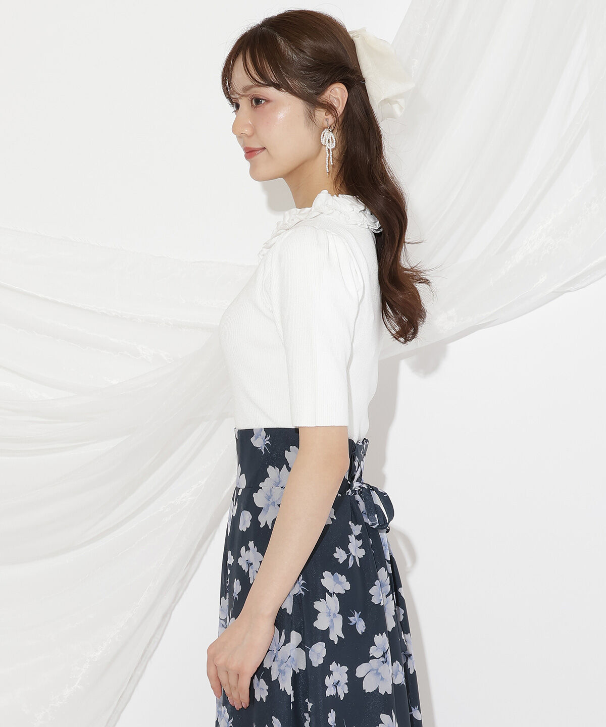 WILLSELECTION「フリル襟リブニット」|ニット・セーター|