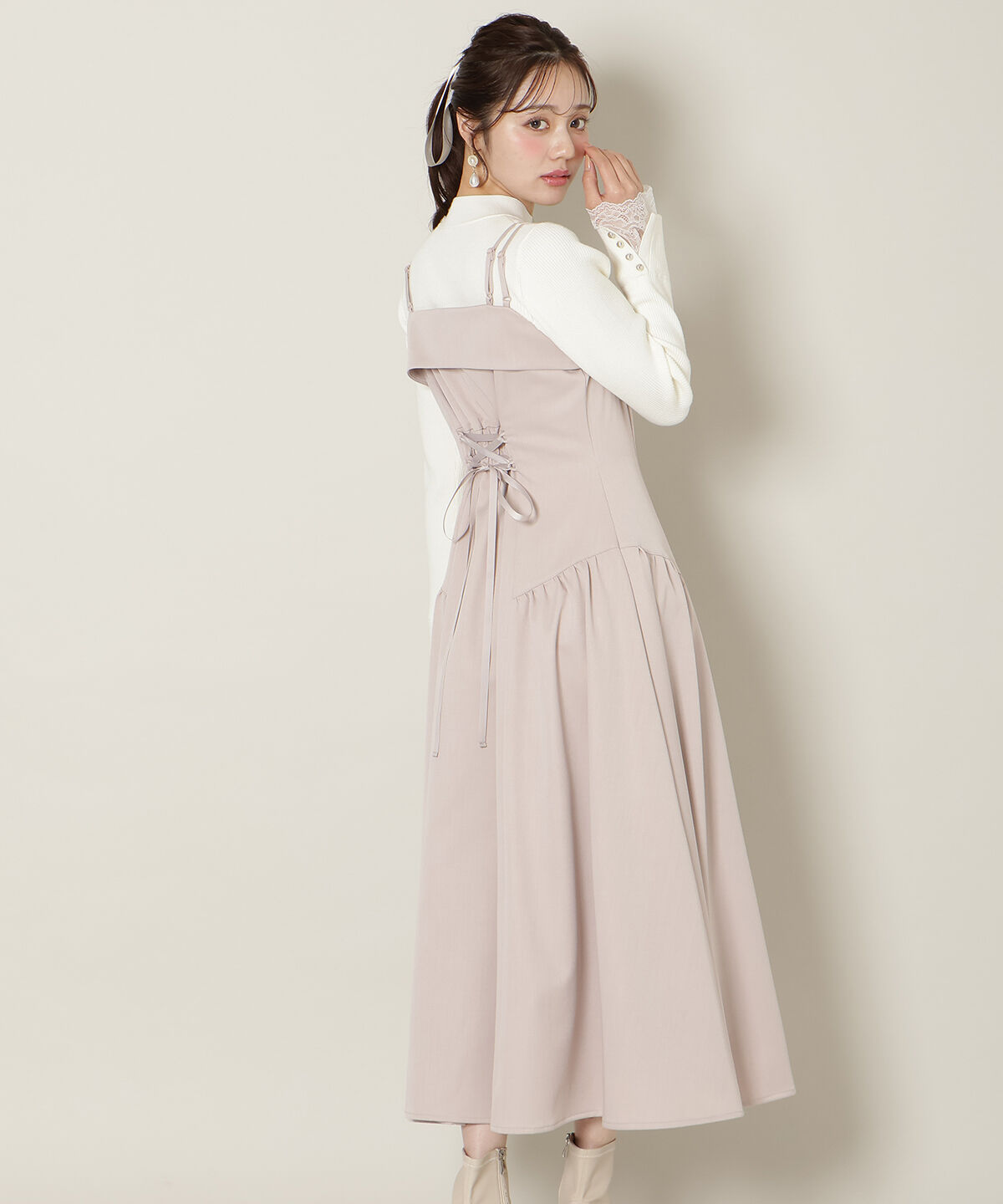 WILLSELECTION「ギャザー切替ストラップキャミワンピース」|ワンピース|