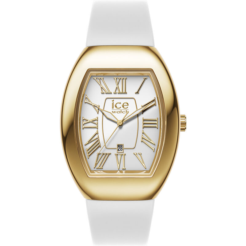 ICE-WATCH「〈ICE-WATCH(ｱｲｽｳｫｯﾁ)〉 ICE boiday ﾄﾞｰﾑﾒﾀﾙ ﾎﾜｲﾄｺﾞｰﾙﾄﾞ ｽﾓｰﾙ」|腕時計|WHITE