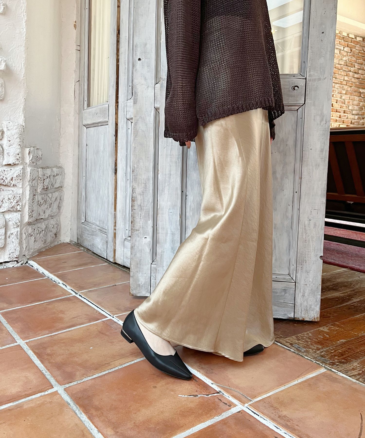 ORiental TRaffic「【WEB限定】アシンメトリーデザイン フラット パンプス /55102 通勤靴 すっきりシルエット」|パンプス|