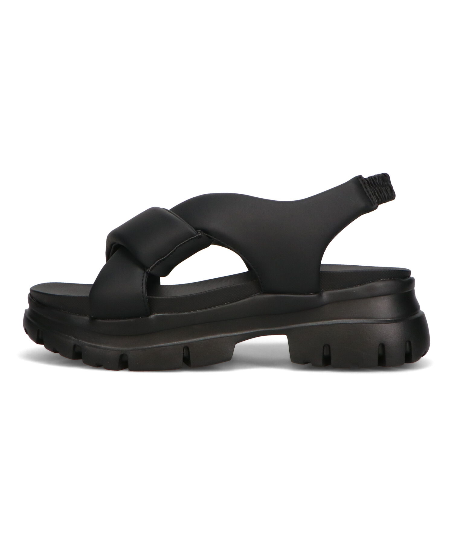 ORiental TRaffic「●2025春夏新作●クロスデザインパデット厚底サンダル/51216 サンダル 厚底 トレンド 人気 売れてる」|サンダル|