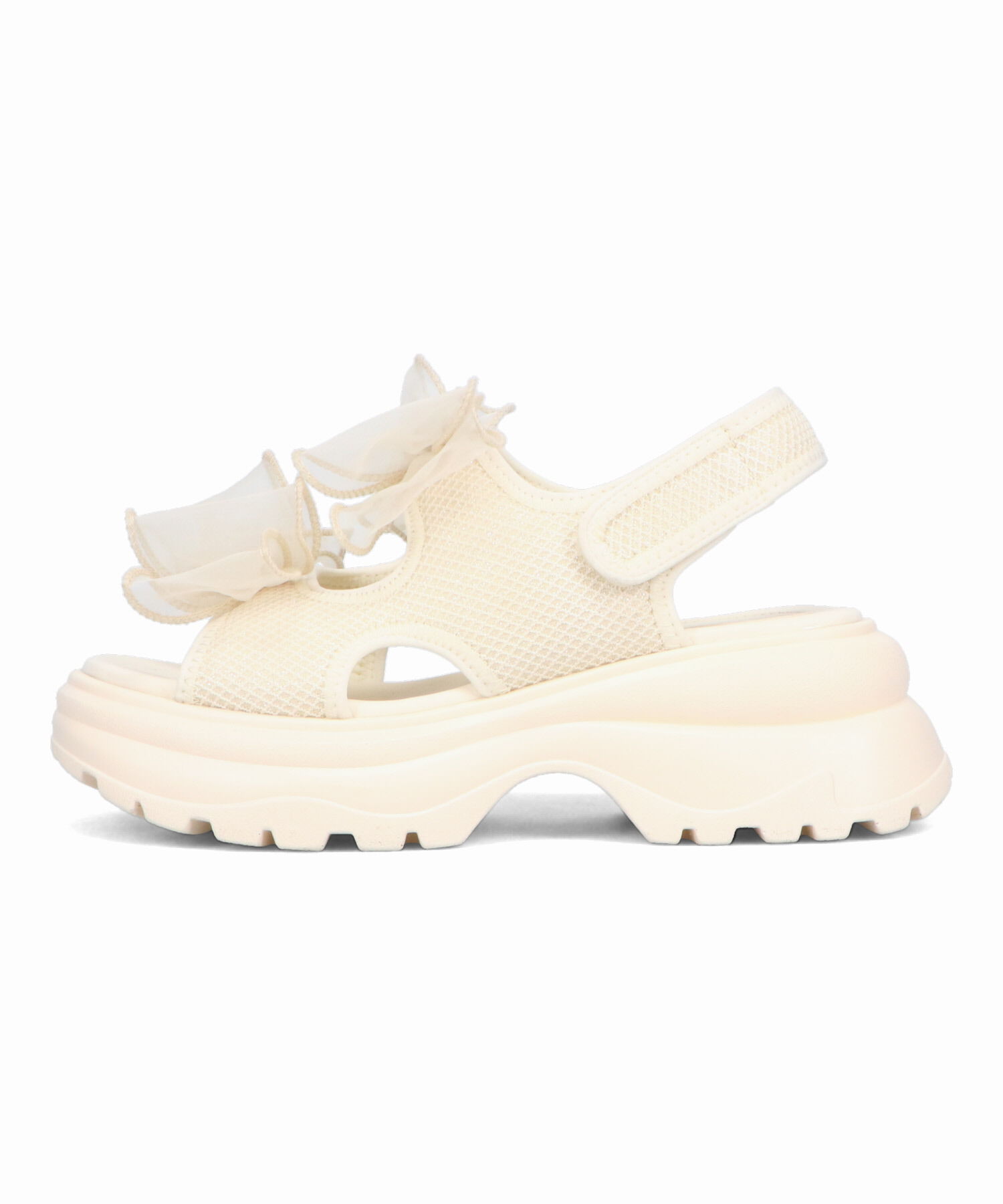 ORiental TRaffic「●2025春夏新作●ボリュームチュールリボン厚底サンダル/51237 厚底 リボン チュール 人気 トレンド」|サンダル|