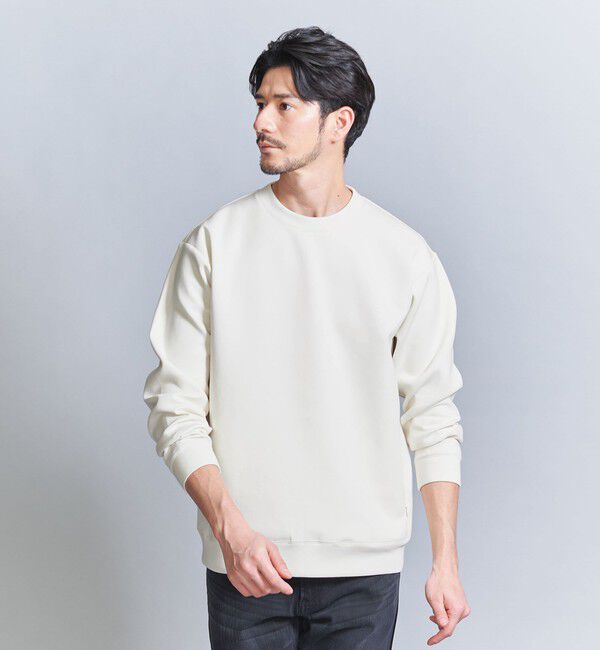 BEAUTY&YOUTH UNITED ARROWS「【WEB限定 WARDROBE SMART】ダブルニット クルーネック スウェット/セットアップ対応」|スウェット・ジャージ|NATURAL