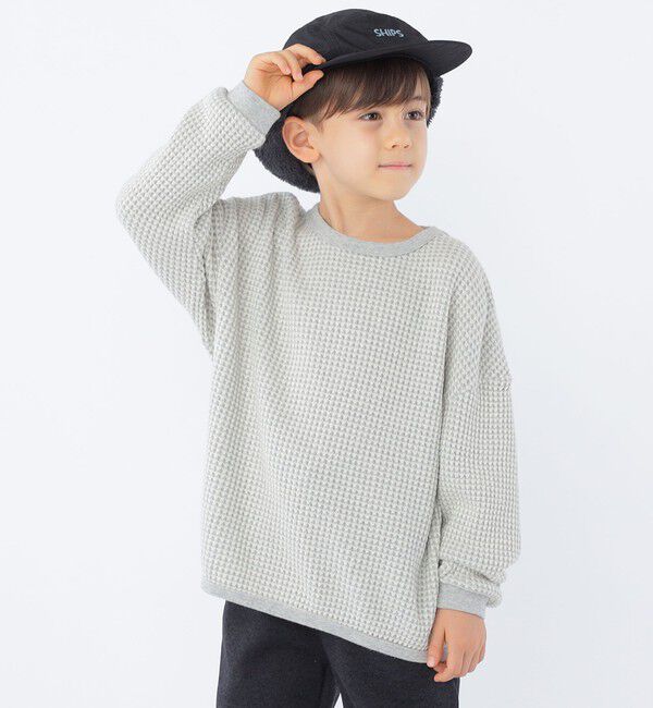 SHIPS KIDS「SHIPS KIDS:100～130cm / ポコポコ ワッフル 長袖 カットソー」|Tシャツ・カットソー|