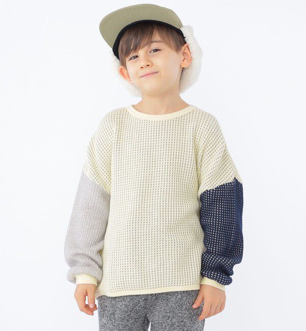 SHIPS KIDS「SHIPS KIDS:100～130cm / ポコポコ ワッフル 長袖 カットソー」|Tシャツ・カットソー|イエロー
