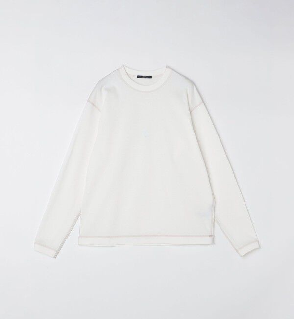 SHIPS「SHIPS: ハニカム メッシュ カラーステッチ 長袖 Tシャツ」|Tシャツ・カットソー|オフホワイト