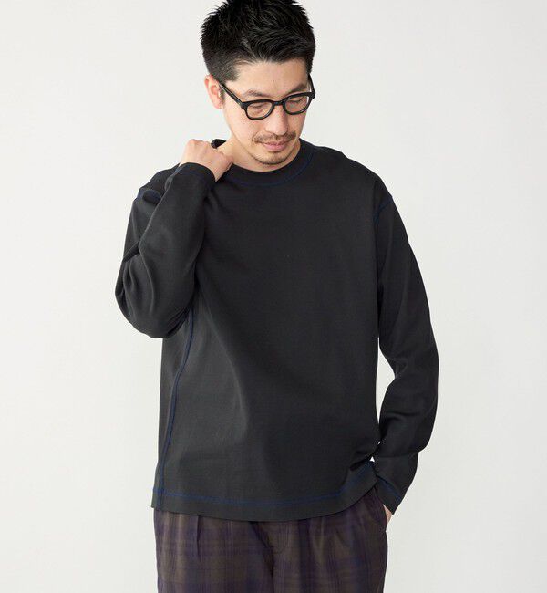 SHIPS「SHIPS: ハニカム メッシュ カラーステッチ 長袖 Tシャツ」|Tシャツ・カットソー|