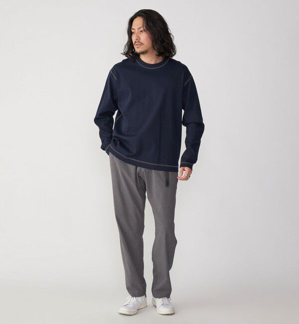 SHIPS「SHIPS: ハニカム メッシュ カラーステッチ 長袖 Tシャツ」|Tシャツ・カットソー|